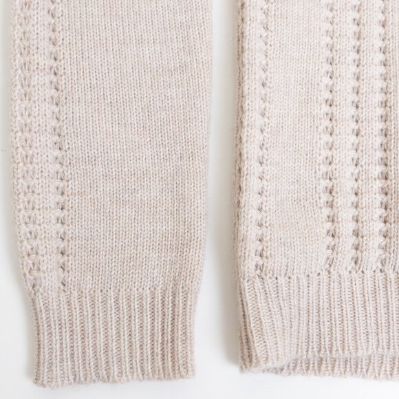 Max Studio Sweater Merino Wool Blend Beige Diamond Knit Pullover Medium - Picture 6 of 12